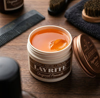 Layrite Original Pomade - open potje met zichtbare inhoud en textuur