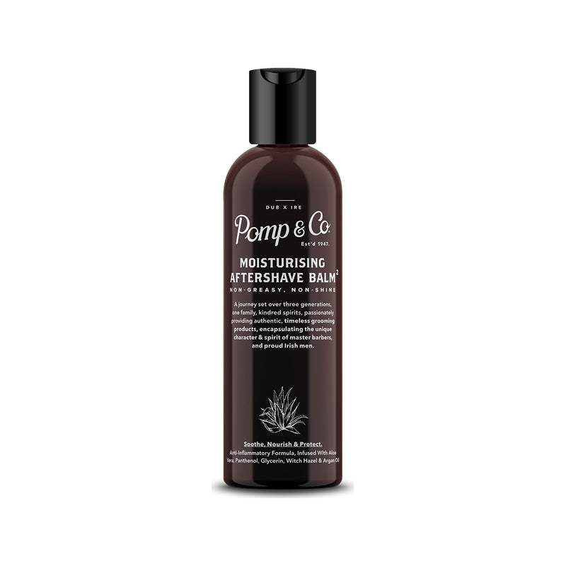 Pomp & Co. After Shave Balm - braune Flasche 100ml, Vorderansicht mit Etikett