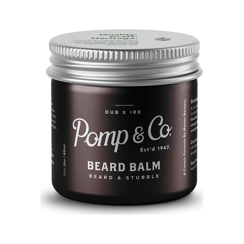 Pomp & Co. Beard Balm - geschlossener brauner Tiegel mit silbernem Deckel