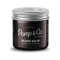 Pomp & Co. Beard Balm - geschlossener brauner Tiegel mit silbernem Deckel