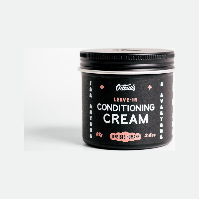 O'Douds Conditioning Cream - Vorderansicht schwarzer Tiegel mit silbernem Deckel