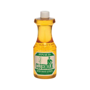 Ed. Pinaud Clubman Aftershave Barbersize 473ml, Vorderansicht einer Flasche mit Pinaud-Etikett