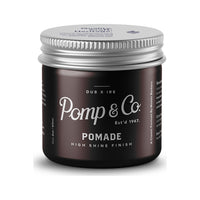 Pomp & Co. Pomade - Vorderansicht geschlossener Tiegel mit silbernem Deckel