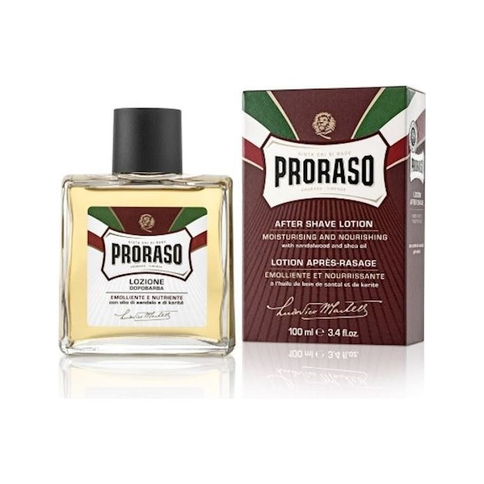 Proraso Aftershave Lotion Sandalwood 100 ml - fles met doosje, vooraanzicht