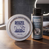 Reuzel Matte Set, das komplette Set auf einer Holzablage