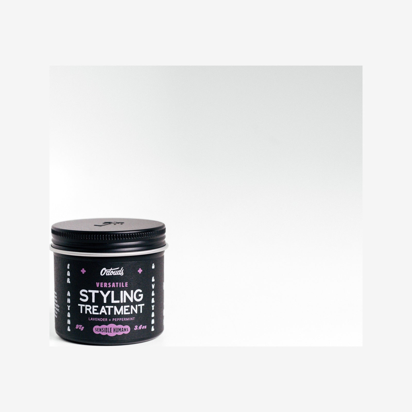O'Douds Styling Treatment - Vorderansicht geschlossener Tiegel mit schwarzem Etikett